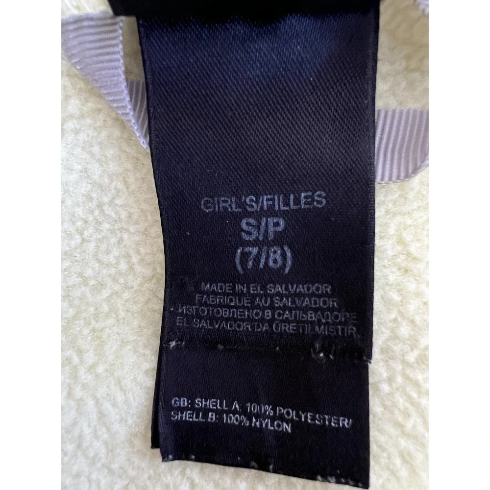 The North Face Hooded Jacket Girl's Small 7/8 Yellow Full Zip‎ Fleece Outdoor